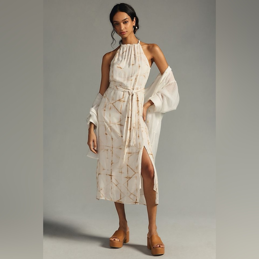 Anthropologie Side Slit Halter Dress